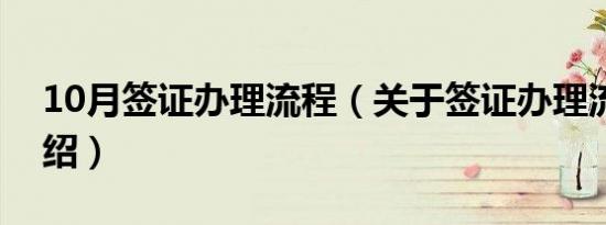 10月签证办理流程（关于签证办理流程的介绍）