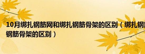 10月绑扎钢筋网和绑扎钢筋骨架的区别（绑扎钢筋网和绑扎钢筋骨架的区别）