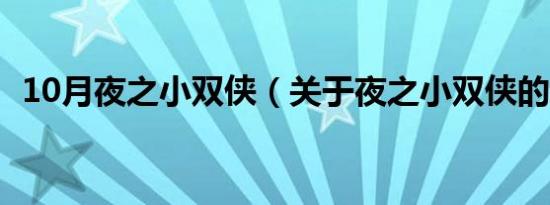 10月夜之小双侠（关于夜之小双侠的介绍）