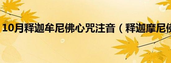 10月释迦牟尼佛心咒注音（释迦摩尼佛心咒）